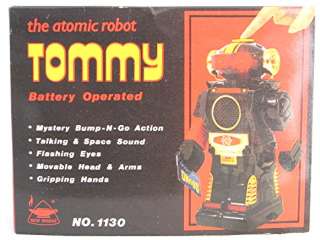 Plastic Battery Operated The Atomic Robot Tommy Mint in the Box  