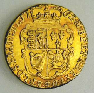 1762 George III Gold Quarter Guinea. Love Token.  