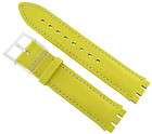 17mm Swatch Genuine Leather Stitched Grey Watch Band Regular Ally 