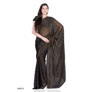  Designer casual wear georgette saree with black color 