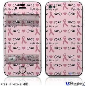  iPhone 4S Skin   Fight Like A Girl Breast Cancer Ribbons 