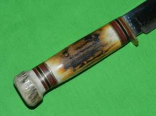   Hand Made 2002 R. J. YOUNG MARBLES Hunting Fighting Stag Knife Sheath