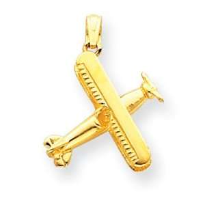   14k 3 D Bi Plane Pendant   Measures 22.7x17.3mm   JewelryWeb Jewelry