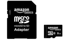 Basics 8 GB microSDHC Class 10 Flash Memory Card with SD Adapter