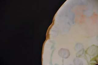 JPL Jean Pouyat LIMOGES Hand Painted Nasturtiums PLATE Artist K.B 