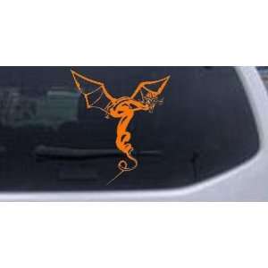Dragon Flying Car Window Wall Laptop Decal Sticker    Orange 14in X 12 