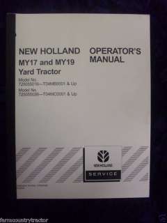 New Holland MY17/MY19 Yard Tractor Operators Manual  