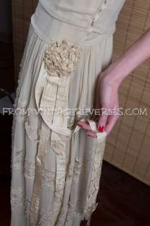 1920s Cream Chiffon Dress  