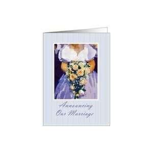  Announcement   Marriage, Bride & Flowers Card Health 