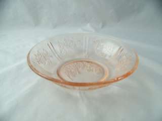 FEDERAL GLASS SHARON CABBAGE ROSE PINK 6 CEREAL BOWL  