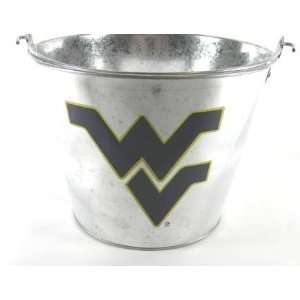  West Virginia Mountaineers Silver Metal Beer Bucket 