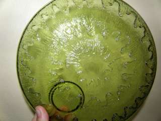   lovely vintage 1950 s moss green round snack plates and matching