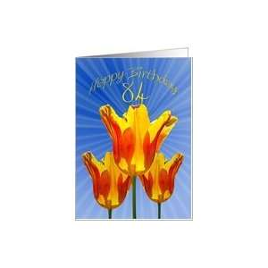  84th Birthday card, tulips full of sunshine Card Toys 