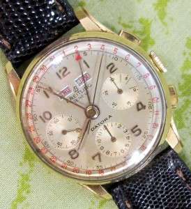 Solid 18kt Gold Breitling Datora Triple Date Chronograph from 1955s 