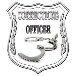  Corrections Officer Badge Decal Wtih Handcuffs   2 h 