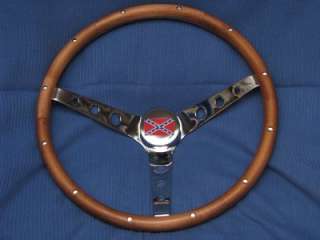 68 69 70 DODGE CHARGER GENERAL LEE WOOD STEERING WHEEL + HORN BUTTON 