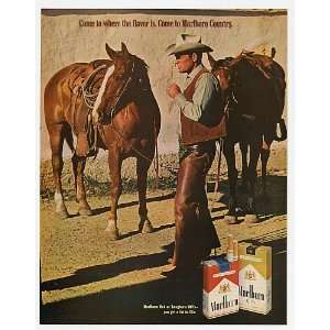   Marlboro Country Cigarette Man Horses Print Ad (8868)