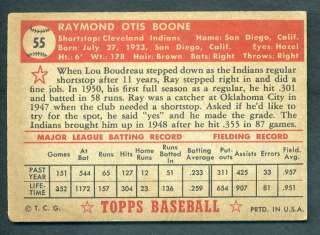 1952 Topps #55 Ray Boone VG+ Very Good Indians  