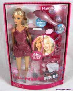 Fashion Fever Barbie Hair Highlights Doll J9235 2006 New  