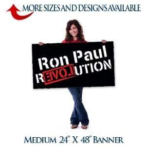  Ron Paul Revolution Black Banner (24X48)