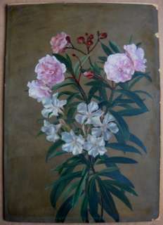Antique floral painting. Danish artist, c 1880  