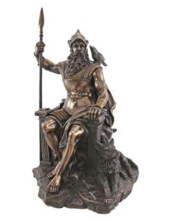 Norse God Odin Bronze Finish Statue Viking King  