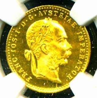 1915 AUSTRIA HUNGARY GOLD COIN 1 DUCAT NGC CERTIFIED GENUINE & GRADED 