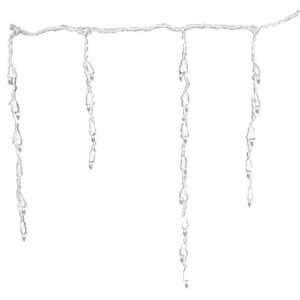  Clear Icicle Christmas Lights With White Cords [92100C 