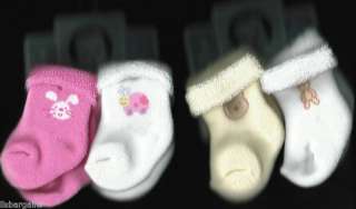 Gerber 2 pk Terry Socks Choice of Pink or Yellow 0 3 M  