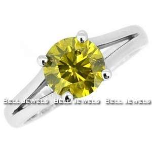 49ct FANCY CANARY YELLOW SI1 DIAMOND SOLITAIRE ENGAGEMENT RING 14k 