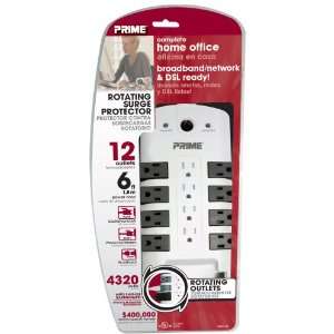  Prime Wire & Cable PB504140 12 Outlet 8 Rotating 4320J 