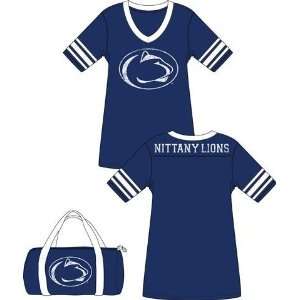 Penn State University Football Jersey Nightshirt With Mini Duffel Bag 