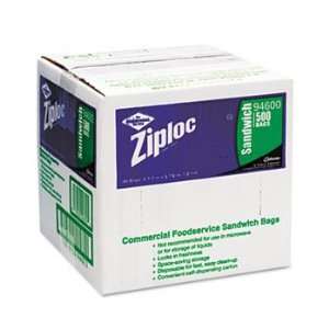 Ziploc 94600   Resealable Sandwich Bags, 1.2 ml, 6 1/2 x 6 