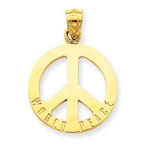    14k World Peace Charm   Measures 26.9x19.3mm   JewelryWeb Jewelry