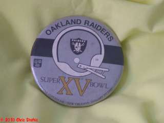Super Bowl XV Oakland Raiders Pinback Button  