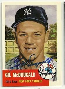 GIL MCDOUGALD 1953 TOPPS ARCHIVES SIGNED # 43 YANKEES  