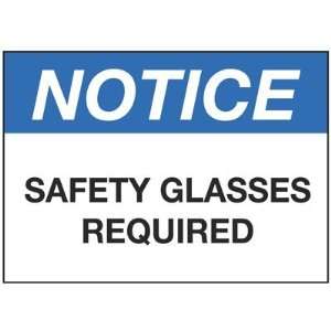  Safety Glasses Required Adhesive Backed Sign