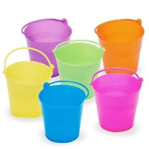   Party By Fun Express Mini Bright Plastic Easter Pails 
