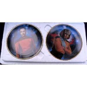   Plates Lieutenant Worf & Lieutenant Commander Data 