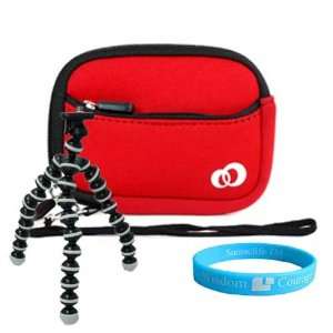 Red Mini Glove Carrying Case for Canon Powershot A3100IS SD980 IS A480 