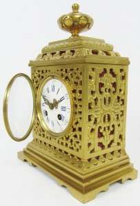   ormolu bracket mantel clock with caddy top dating to approx 1860