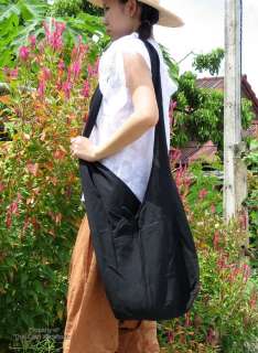 Light Cotton Yaam Shoulder Bag Patch Swirl   Black sz M  
