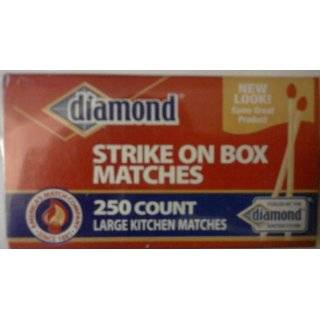 Diamond Strike on Box Matches   Large Kitchen Matches   250 Count
