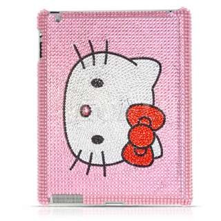 PINK HELLO KITTY CRYSTAL DIAMOND BLING CASE FOR iPAD 2  