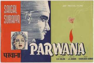 India Bollywood Press Book 1947 PARWANA Saigal Suraiya  