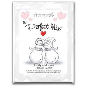  Kissing Snow Couple Personalized Margarita Mix or Cosmo 