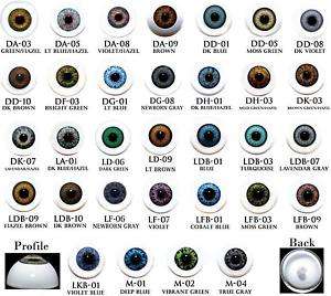 LIFE LIKE DOLL EYES ~ 28mm HALF ROUND 32 COLOR CHOICES  
