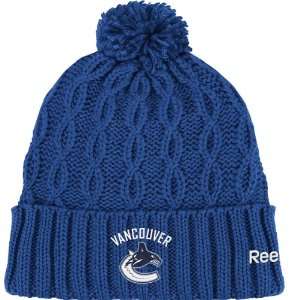  Reebok Vancouver Canucks Womens Knit Hat With Pom One 