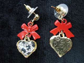 NWT Betsey Johnson Heart & Butterfly Knot Stud Earrings 8 patterns 