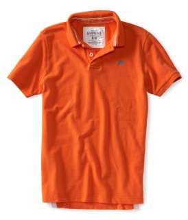 Aeropostale mens solid uniform logo polo shirt   Style 3000  